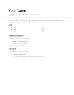 Simple Resume Short