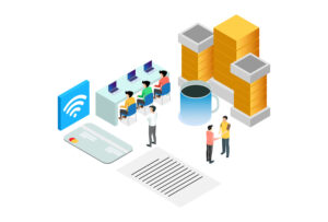 graphic with employees working